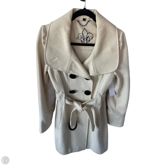 Coat Wool By Guess In Cream, Size: M