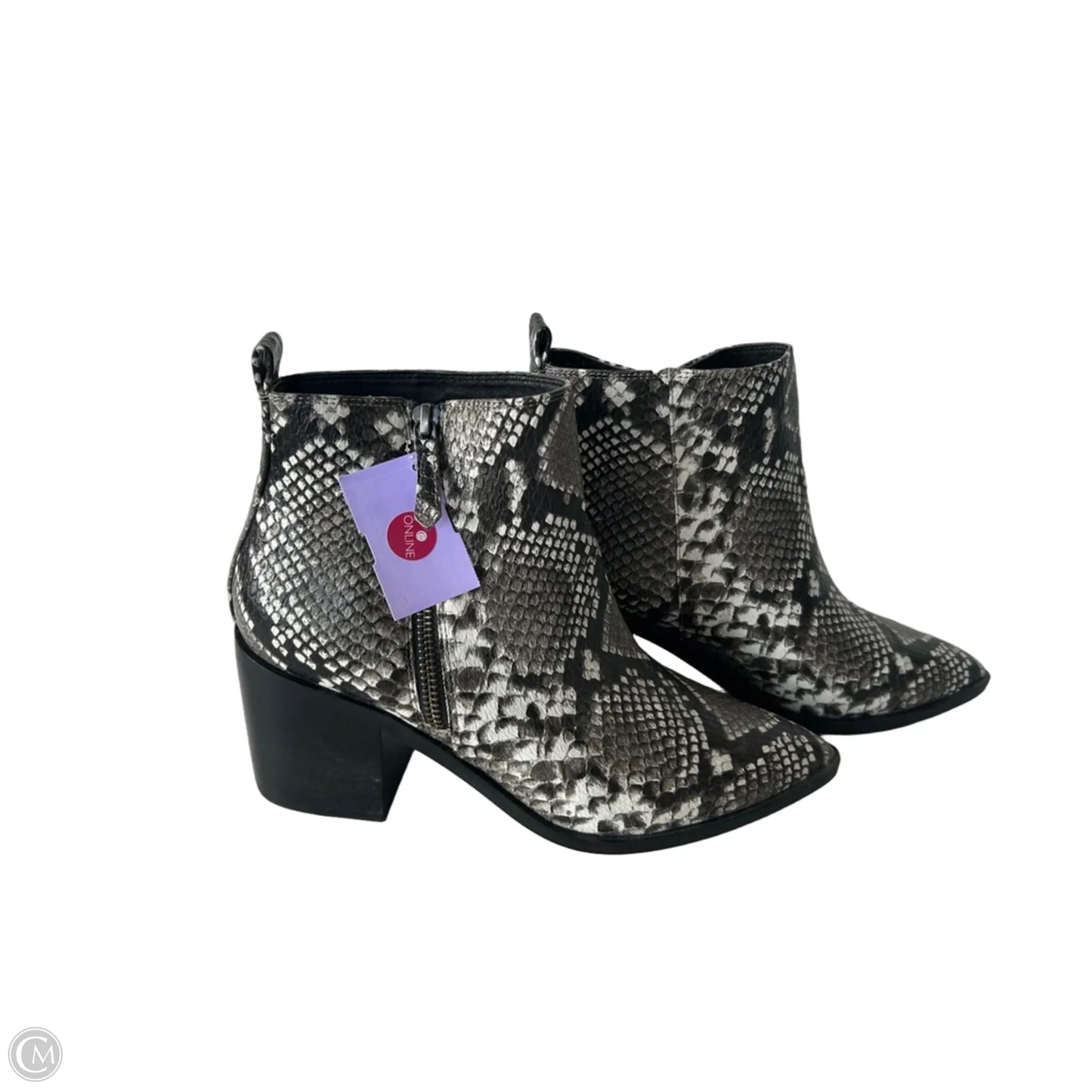 Boots Ankle Heels By Treasure And Bond In Snakeskin Print, Size: 8.5