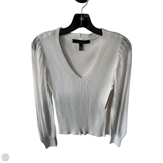 Top Long Sleeve By White House Black Market In White, Size: S