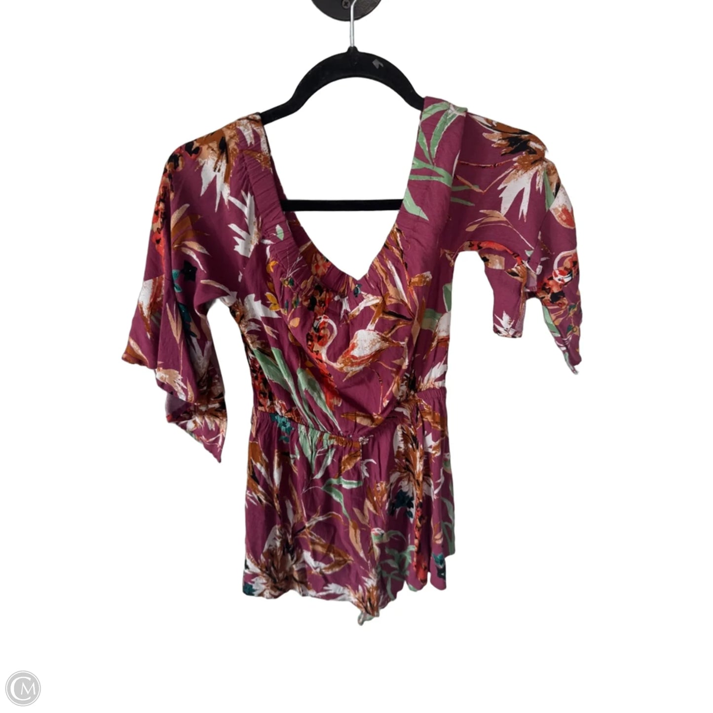 Romper By Express In Pink & Tan, Size: S
