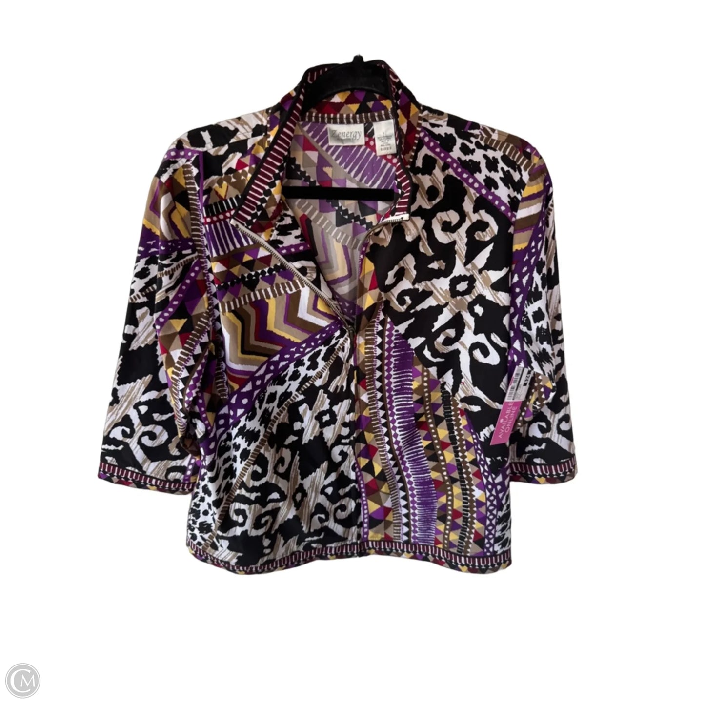Jacket Other By Chicos In Brown & Purple, Size: L