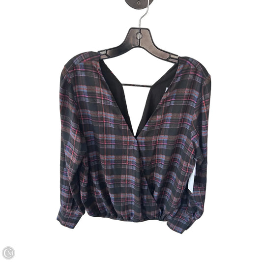 Blouse Long Sleeve By Peyton Jensen In Black & Blue, Size: M