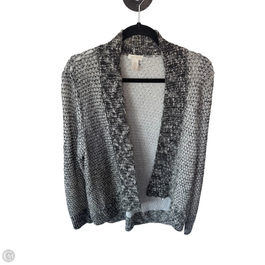 Sweater Cardigan By Chicos In Black & Cream, Size: L