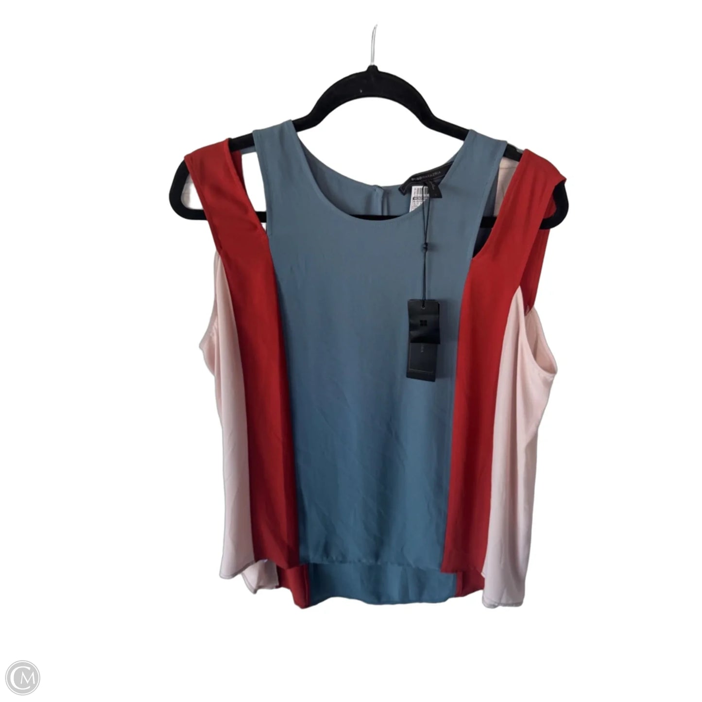 Blouse Sleeveless By Bcbgmaxazria In Blue & Orange, Size: L