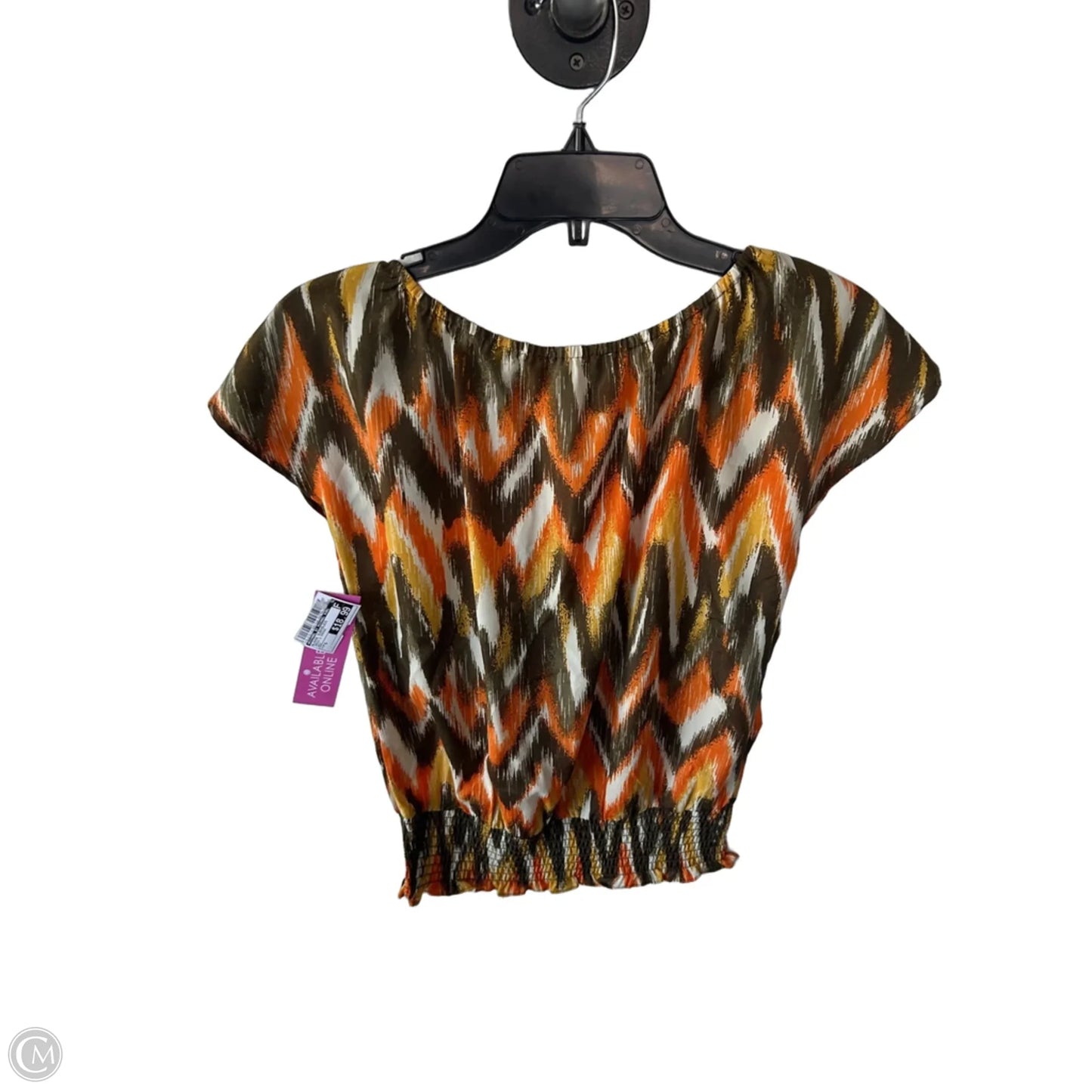 Blouse Sleeveless By Michael By Michael Kors In Green & Orange, Size: S