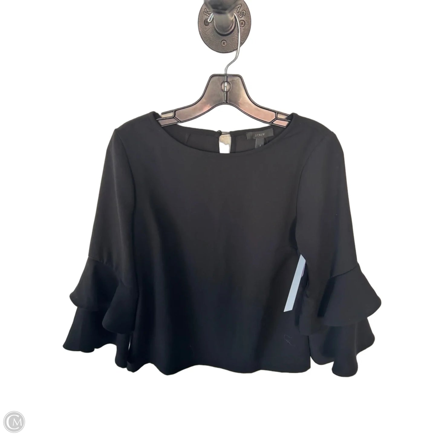 Blouse 3/4 Sleeve By J. Crew In Black, Size: Xs