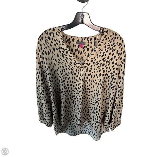 Blouse Long Sleeve By Vince Camuto In Leopard Print, Size: L
