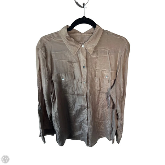 Blouse Long Sleeve By Chicos In Gold, Size: Xl