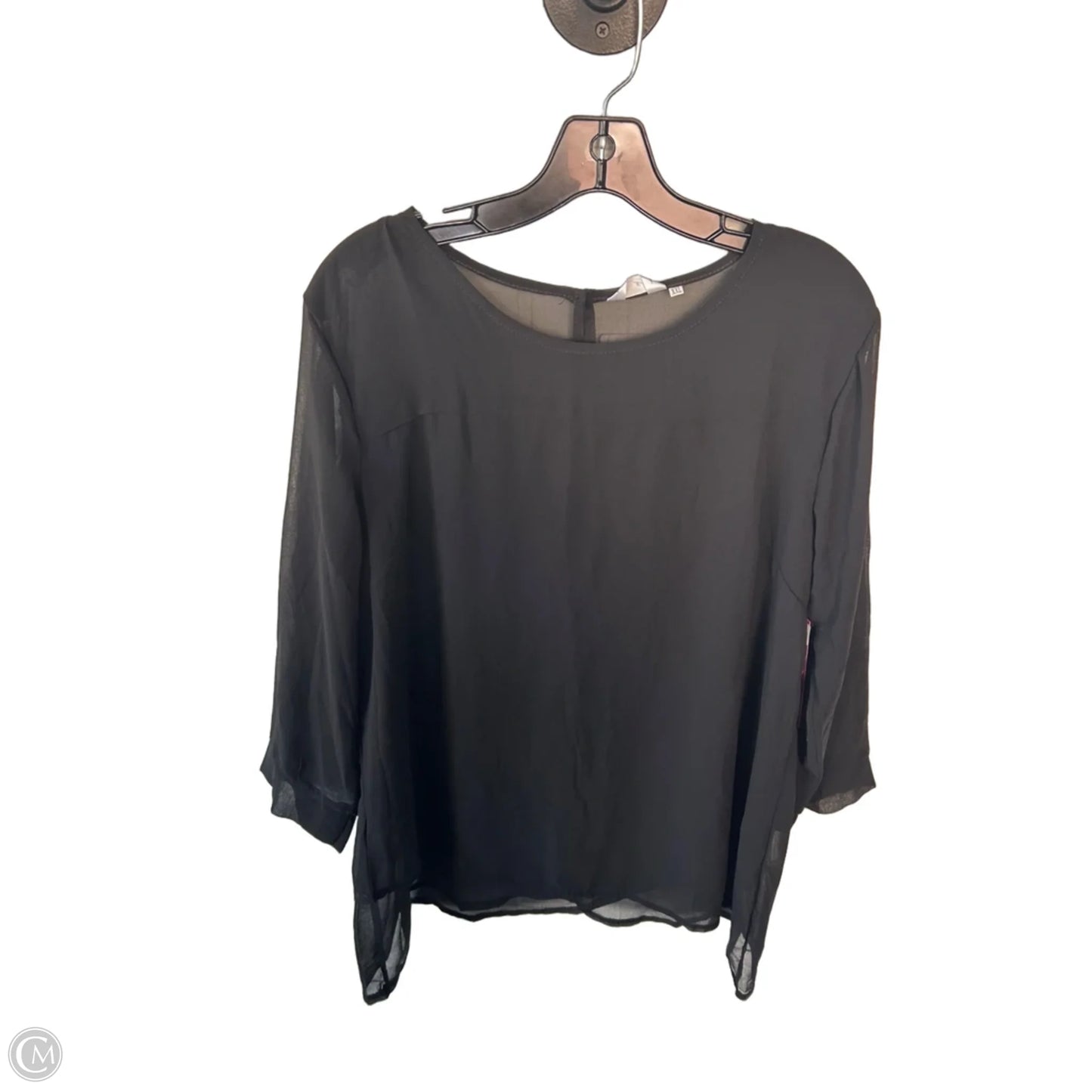 Blouse Long Sleeve By Clothes Mentor In Black, Size: Xxl