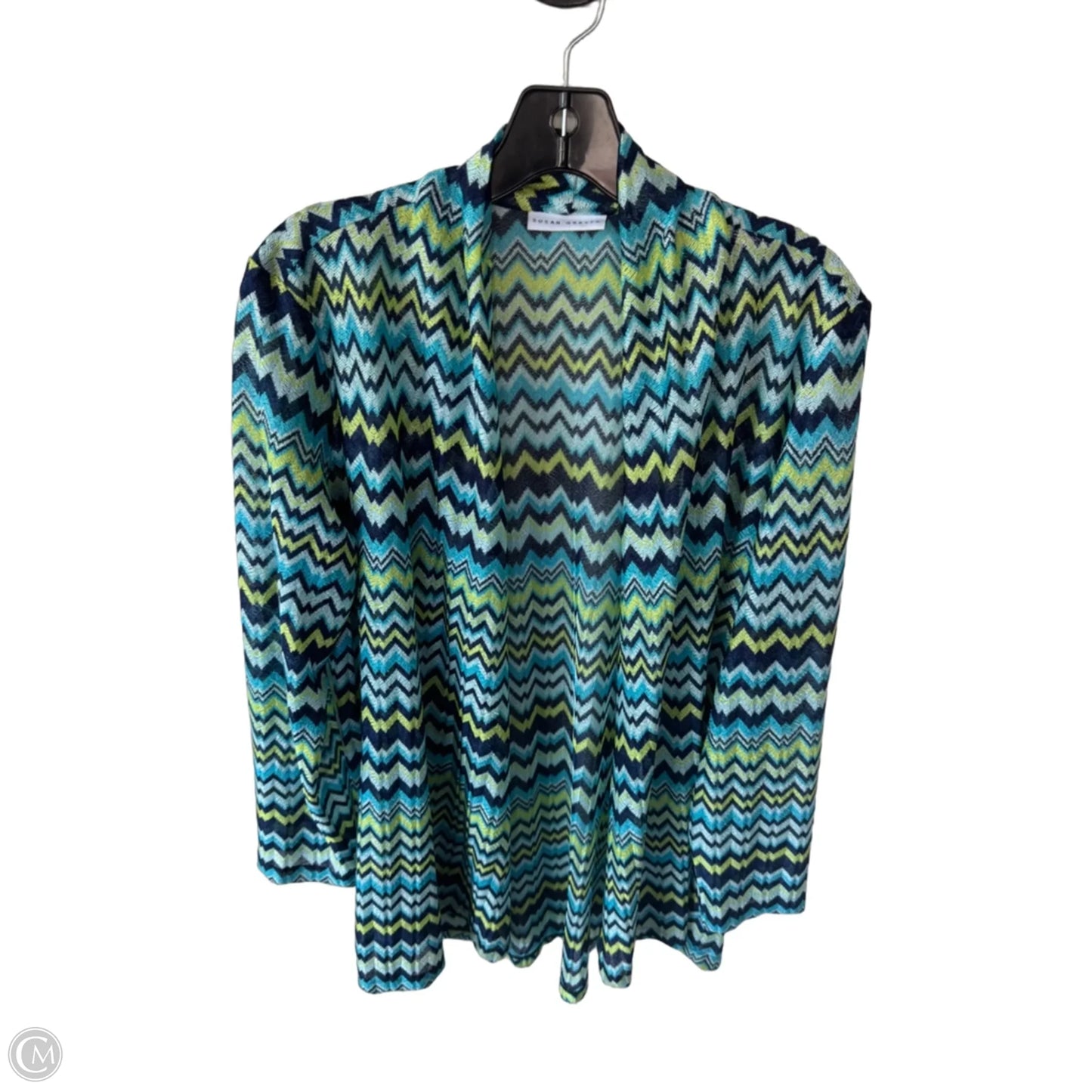 Sweater Cardigan By Susan Graver In Blue & Green, Size: M