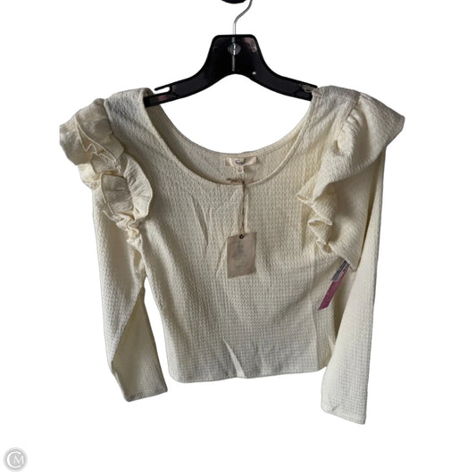 Top Long Sleeve By Easel In Cream, Size: S