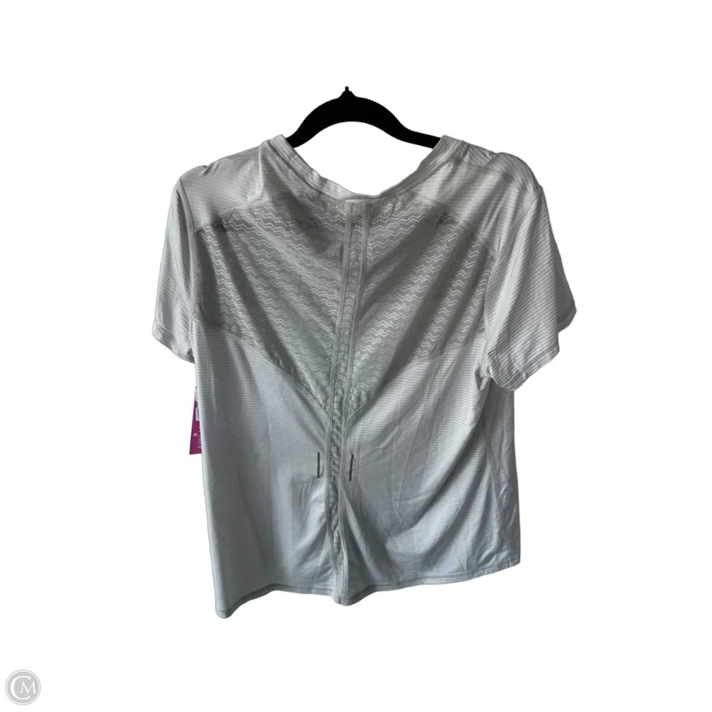 Athletic Top Short Sleeve By Lucy In Grey & White, Size: Xl