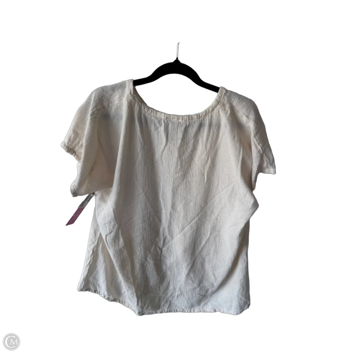 Top Short Sleeve By Oh My Gauze In Cream, Size: L