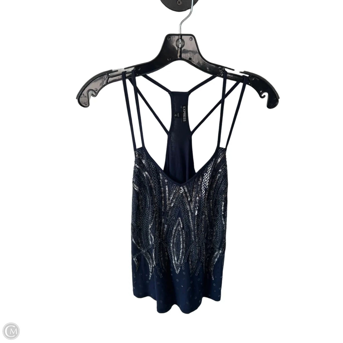 Top Sleeveless By Express In Blue & Silver, Size: S