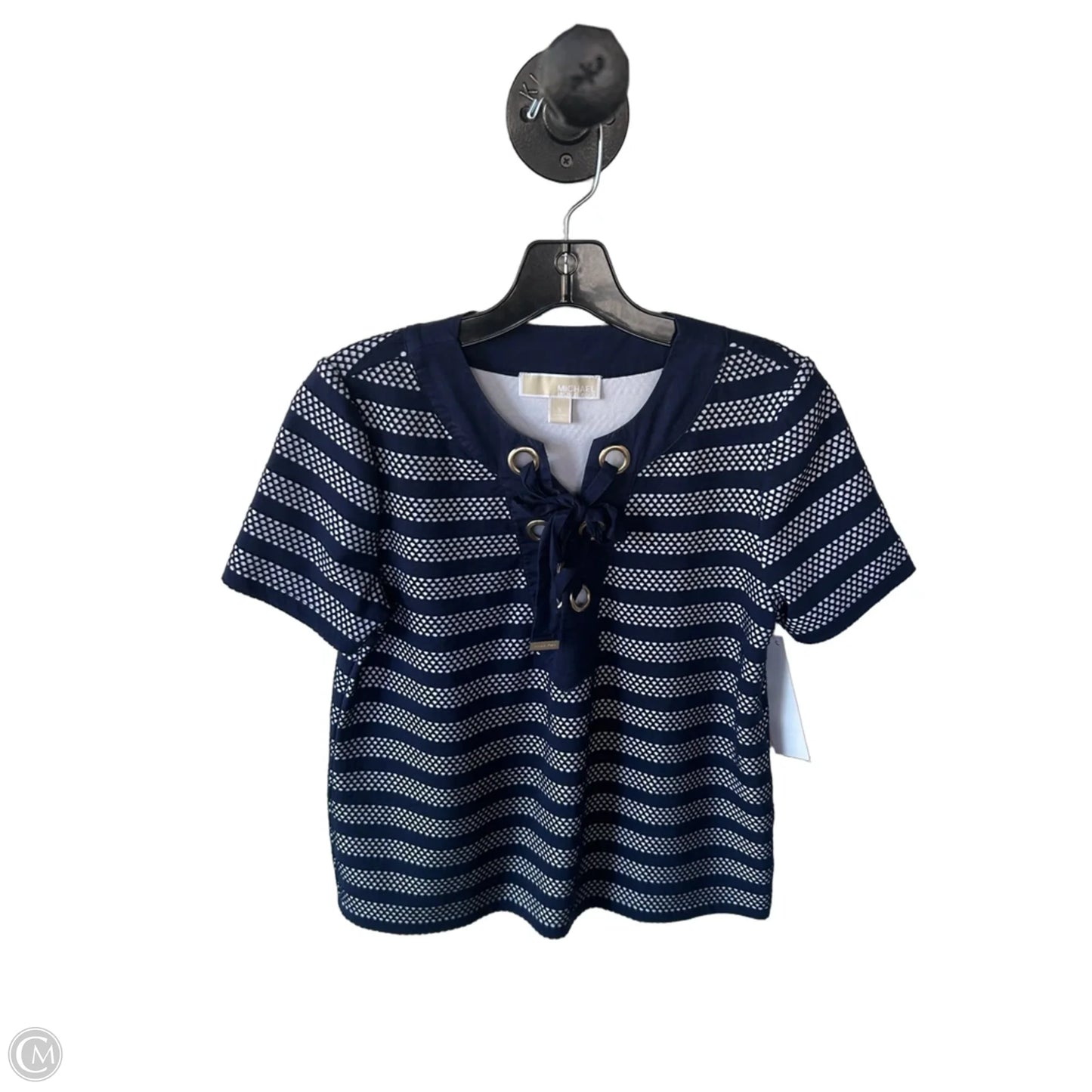 Top Short Sleeve By Michael By Michael Kors In Blue & White, Size: S