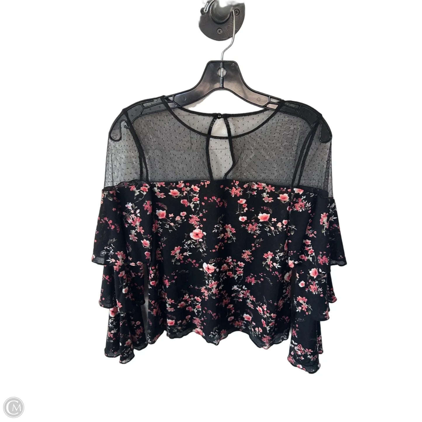 Blouse Long Sleeve By White House Black Market In Black & Pink, Size: Xs