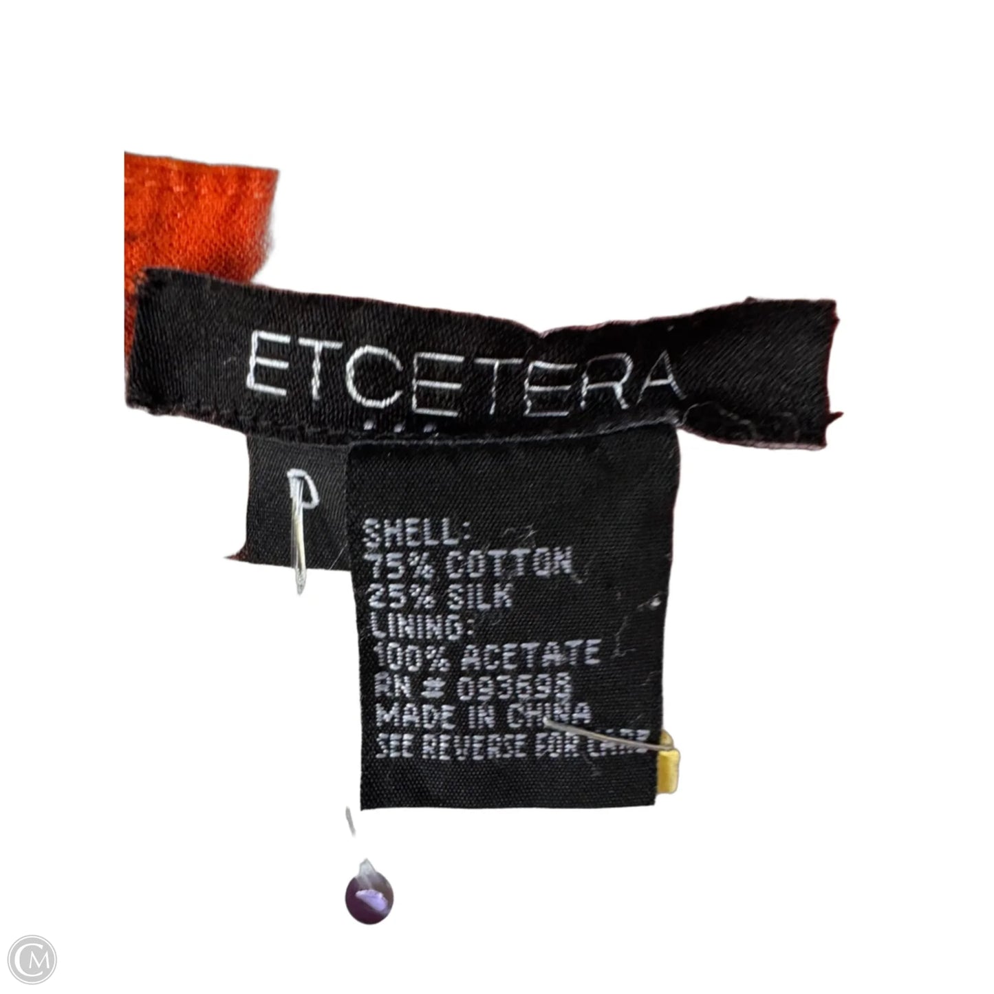 Dress Work By Etcetra In Orange & White, Size: Xs