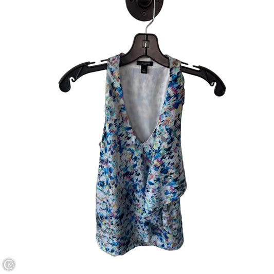 Blouse Sleeveless By Ann Taylor In Blue & White, Size: Xs