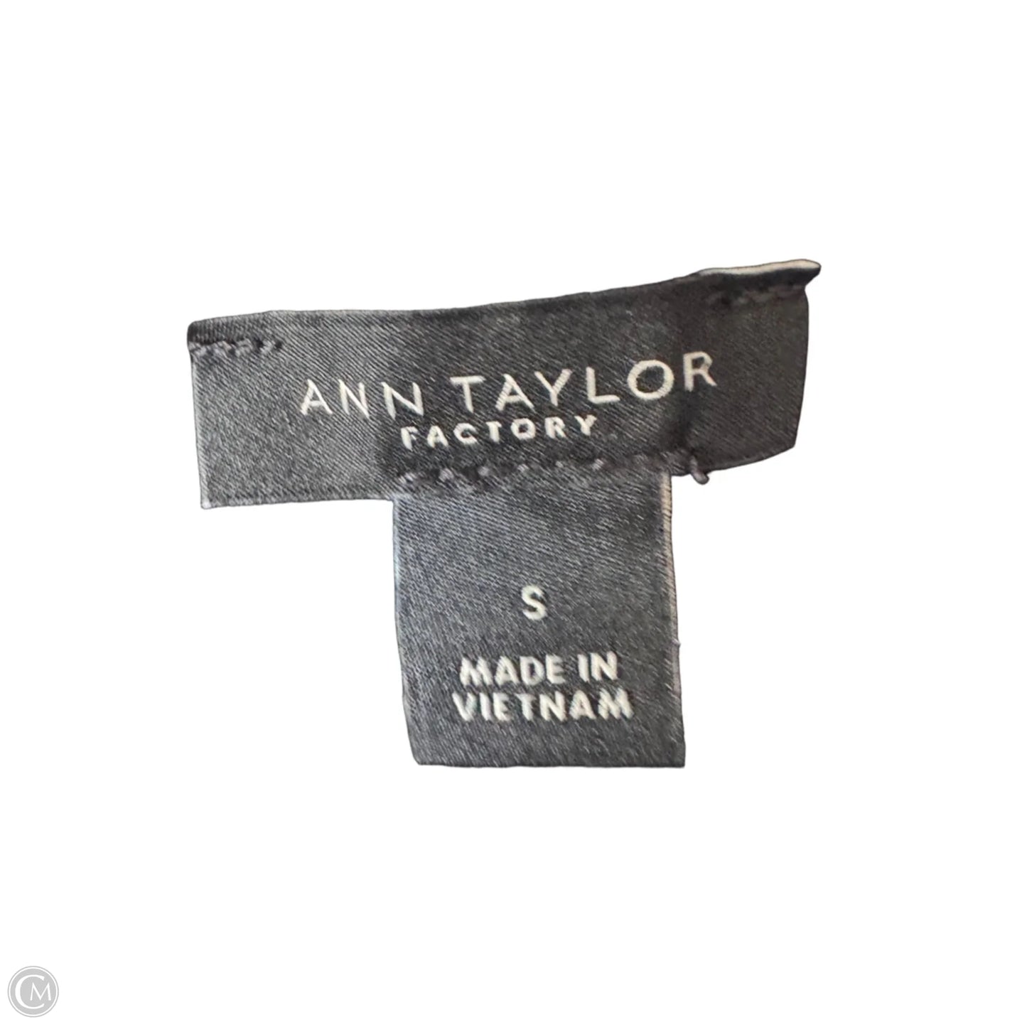 Blouse Short Sleeve By Ann Taylor In Black & White, Size: S