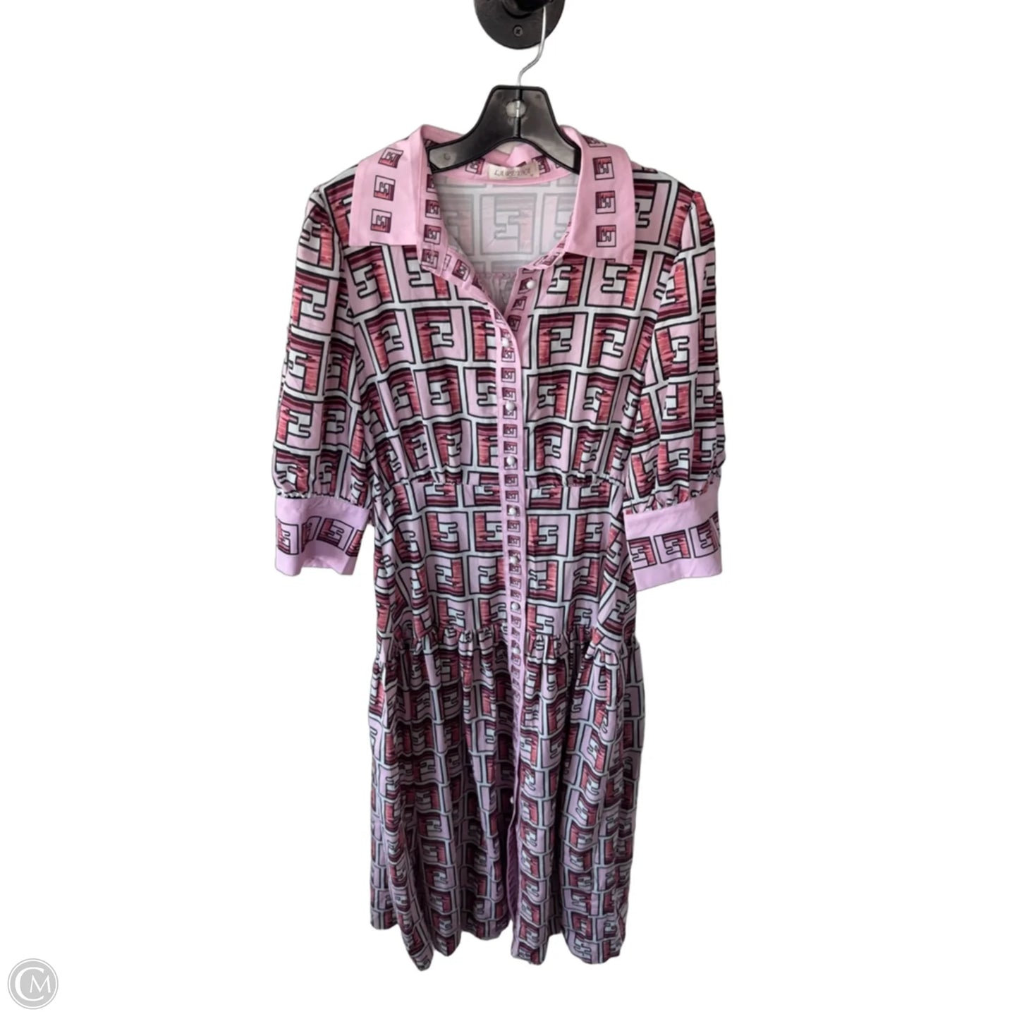 Dress Casual Maxi By Clothes Mentor In Pink & White, Size: M