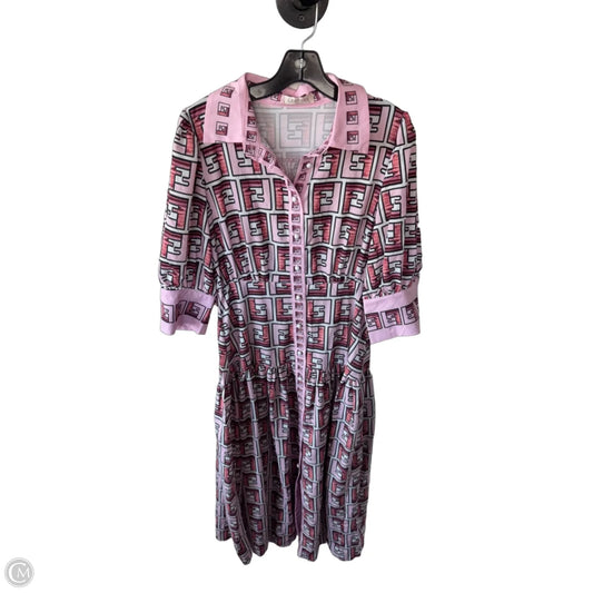 Dress Casual Maxi By Clothes Mentor In Pink & White, Size: M