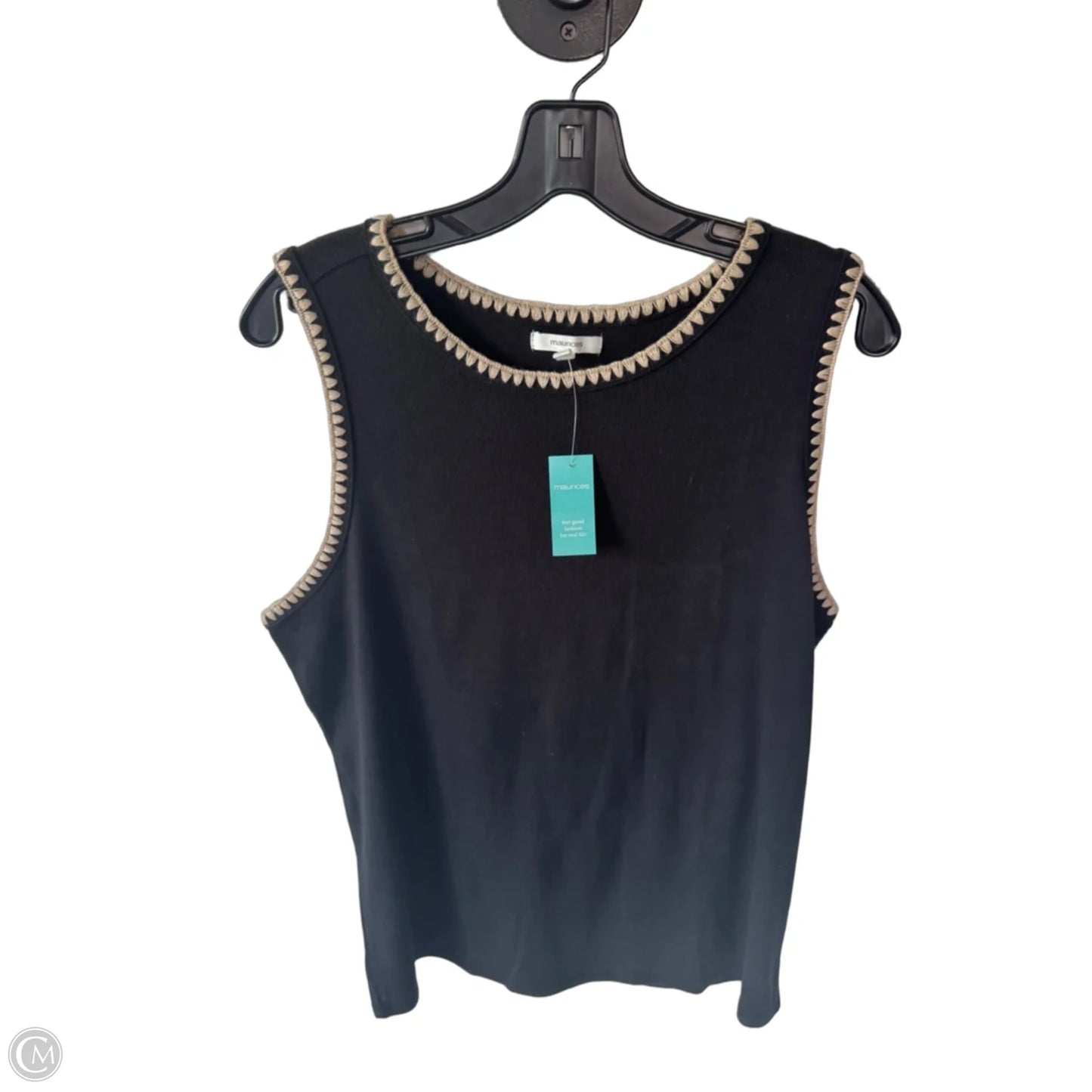 Vest Sweater By Maurices In Black & Tan, Size: 1x