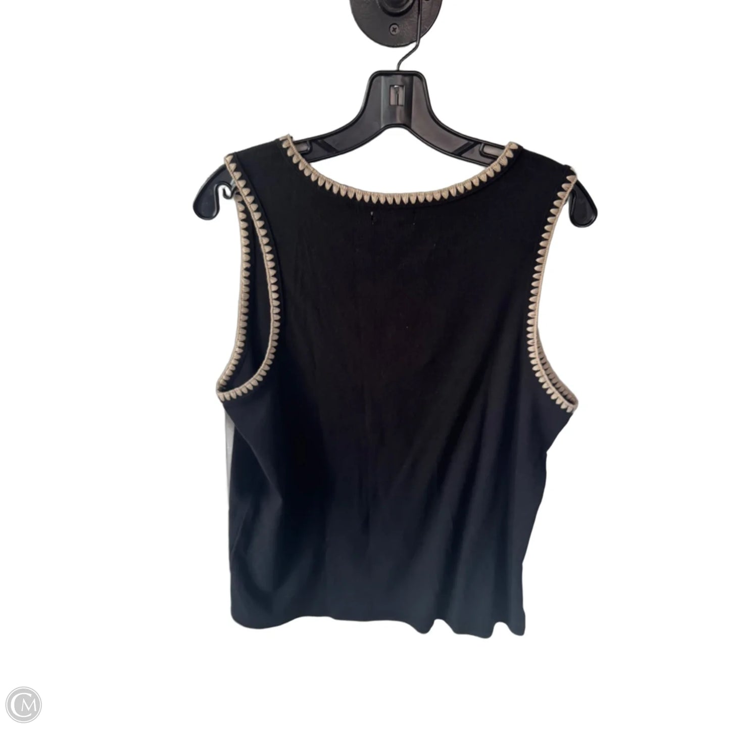 Vest Sweater By Maurices In Black & Tan, Size: 1x