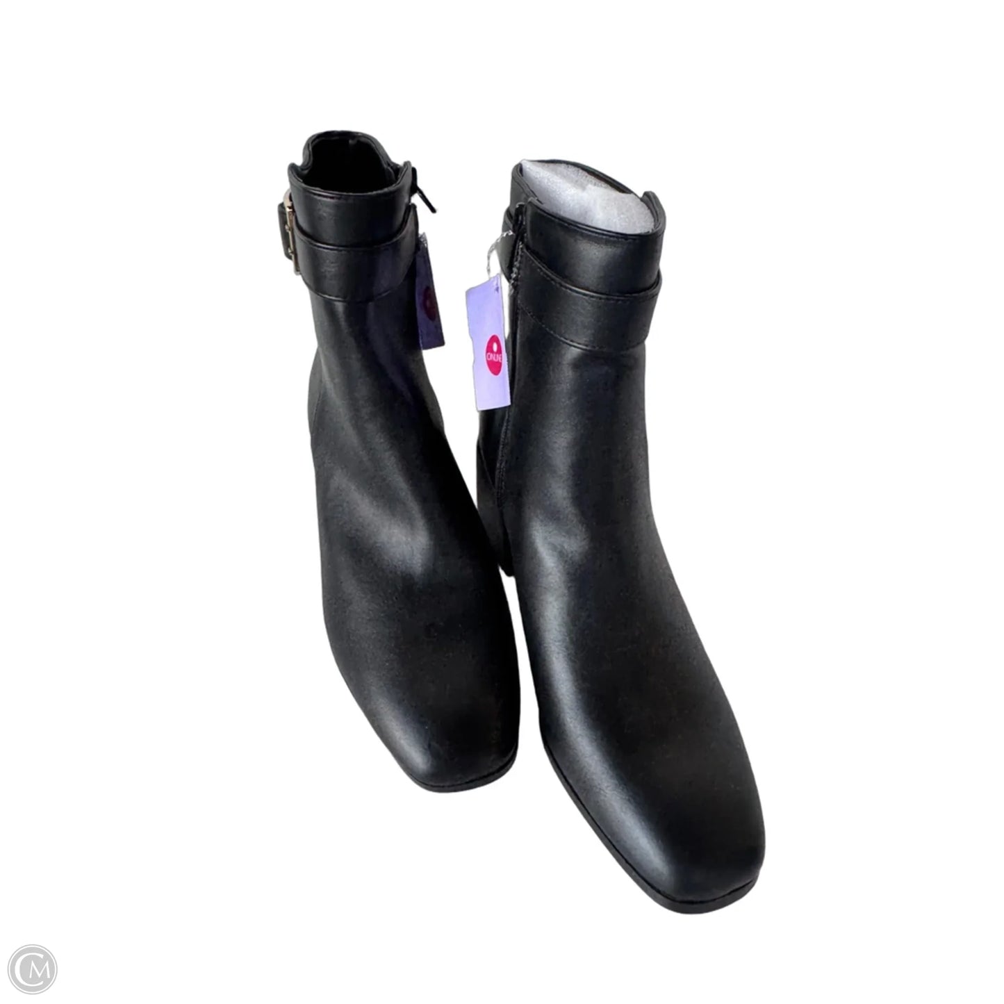 Boots Ankle Heels By Madden Girl In Black & Gold, Size: 9.5