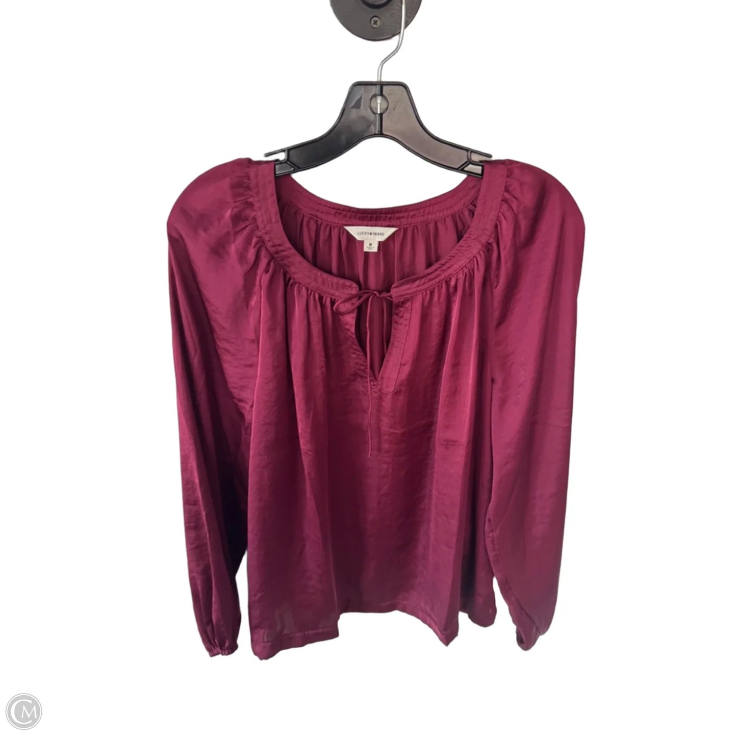 Blouse Long Sleeve By Lucky Brand In Red, Size: M