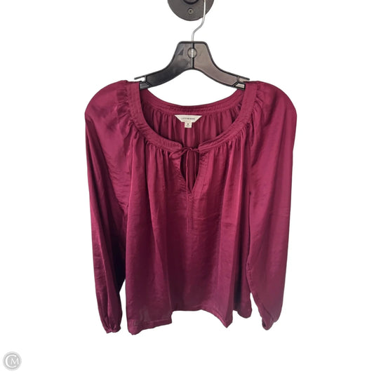 Blouse Long Sleeve By Lucky Brand In Red, Size: M