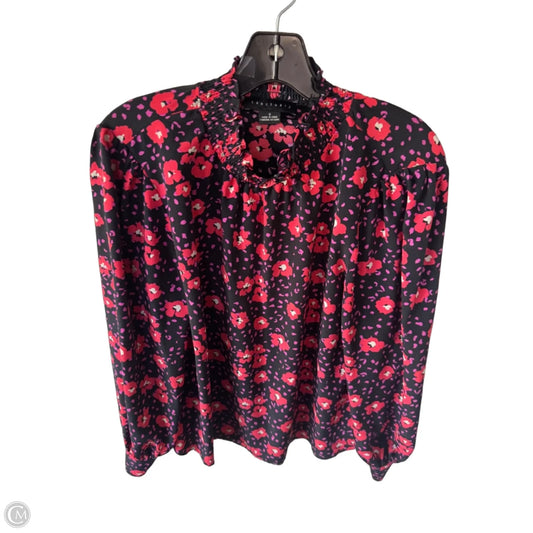 Blouse Long Sleeve By Sanctuary In Black & Red, Size: S