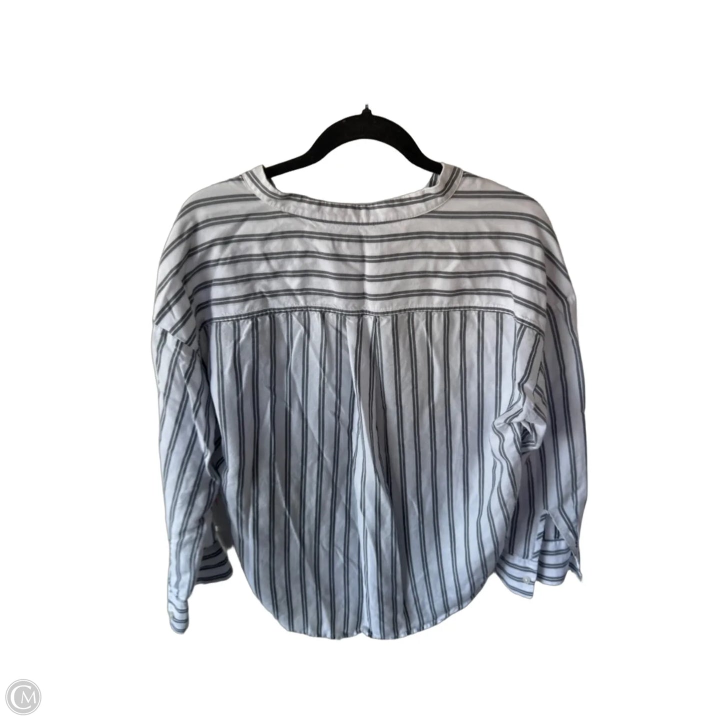 Tunic Long Sleeve By Banana Republic In Grey & White, Size: M