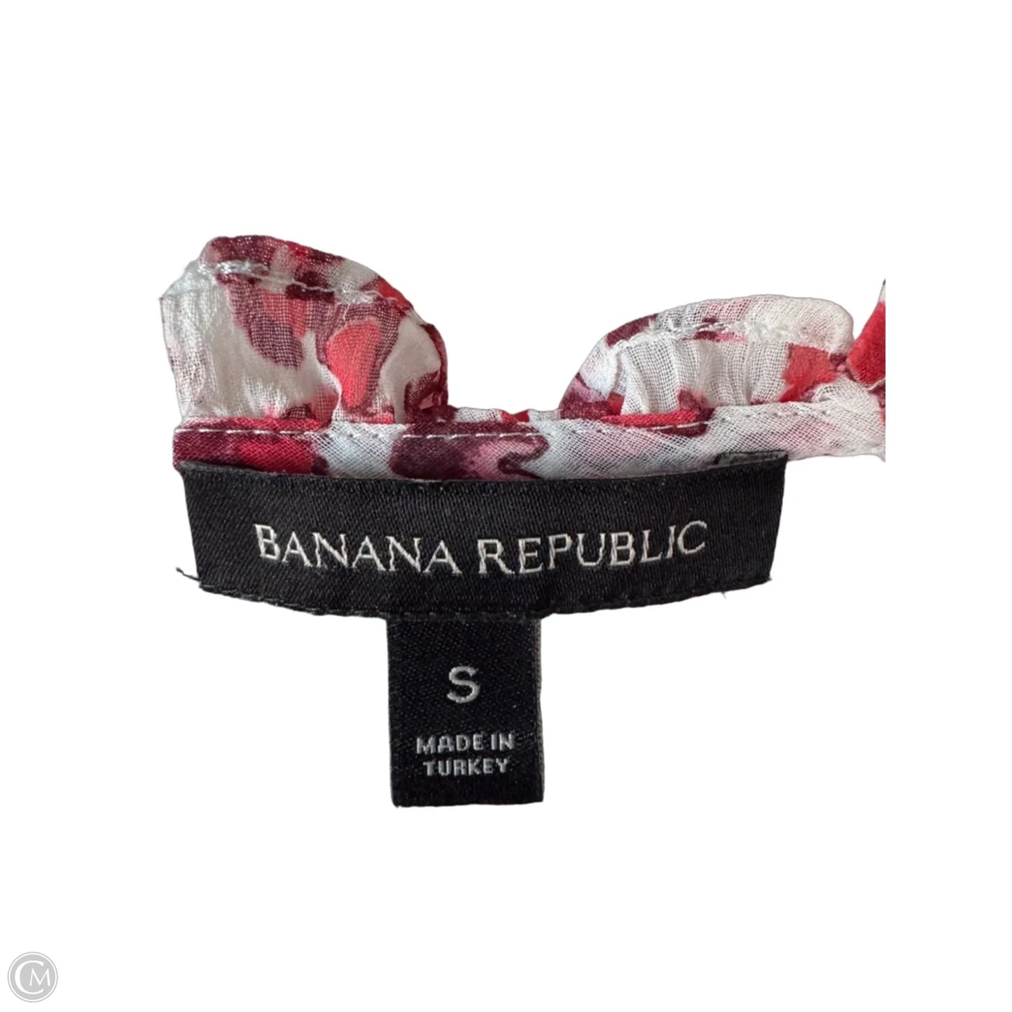 Blouse Short Sleeve By Banana Republic In Red & White, Size: S