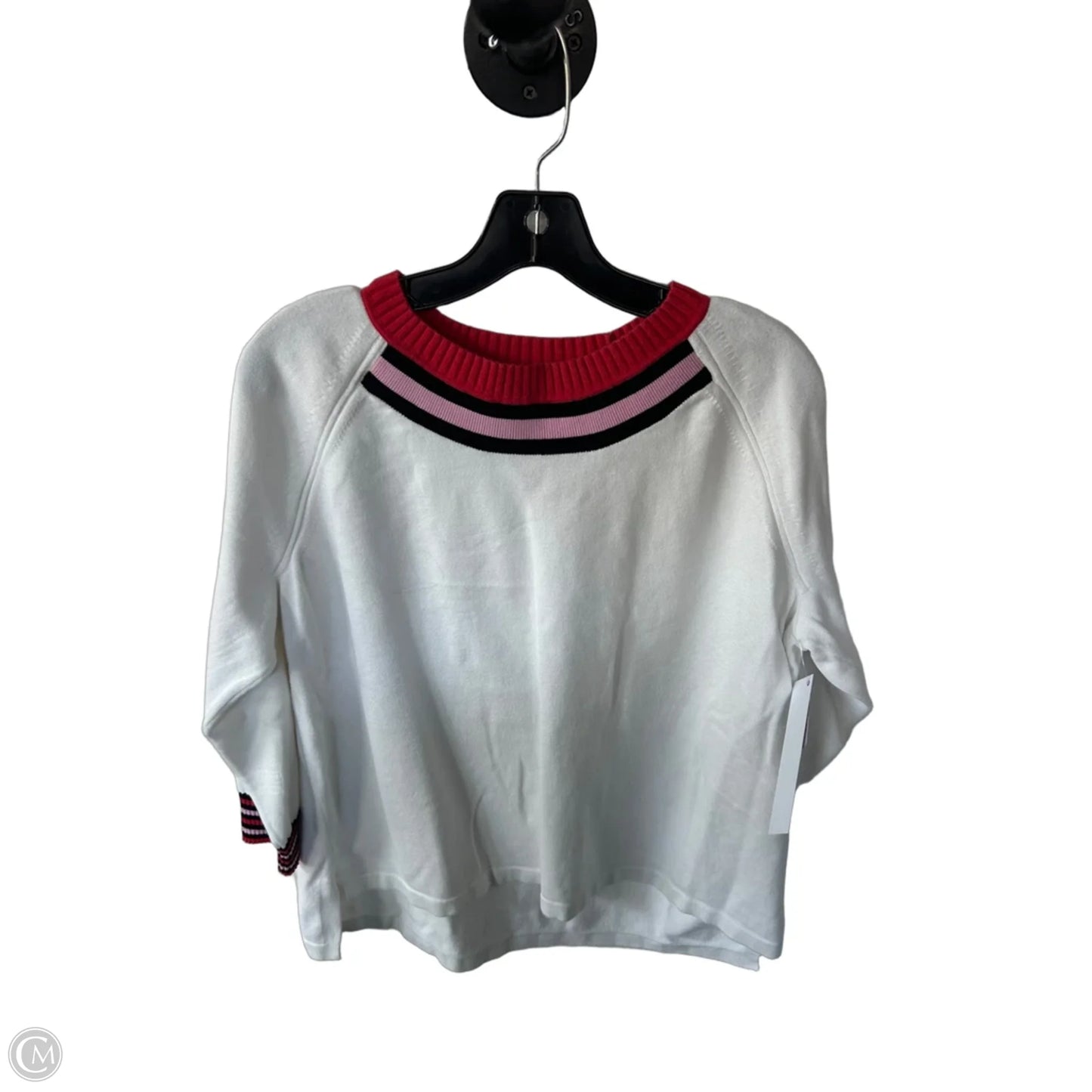 Sweater By Cabi In Red & White, Size: L