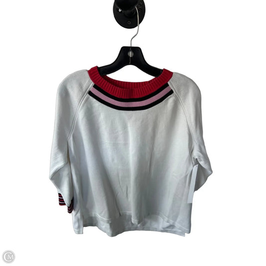 Sweater By Cabi In Red & White, Size: L