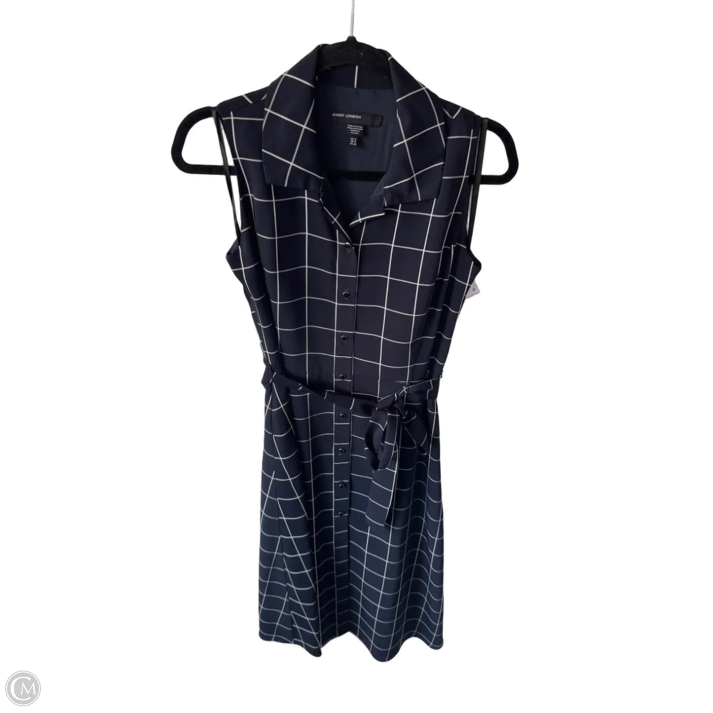 Dress Work By Maggy London In Blue & White, Size: S