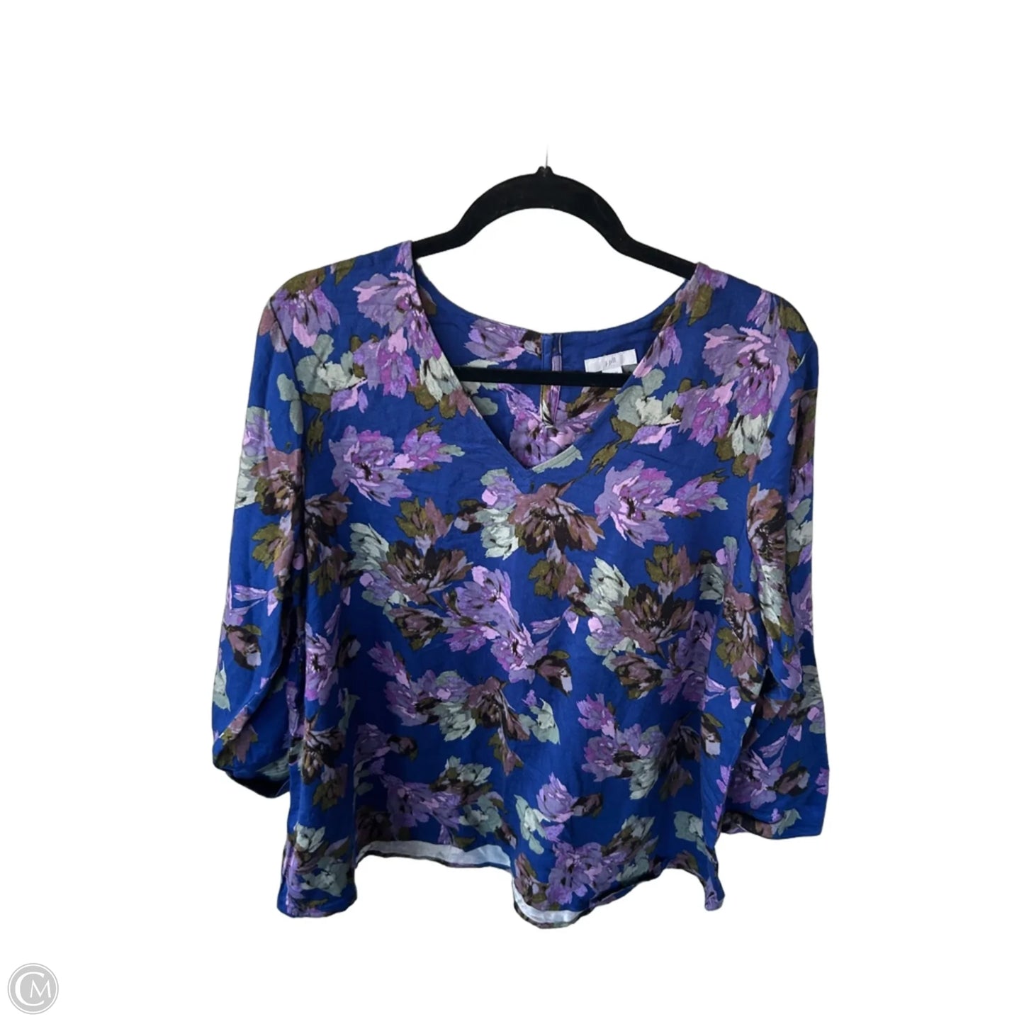 Top Long Sleeve By J. Jill In Blue & Purple, Size: L