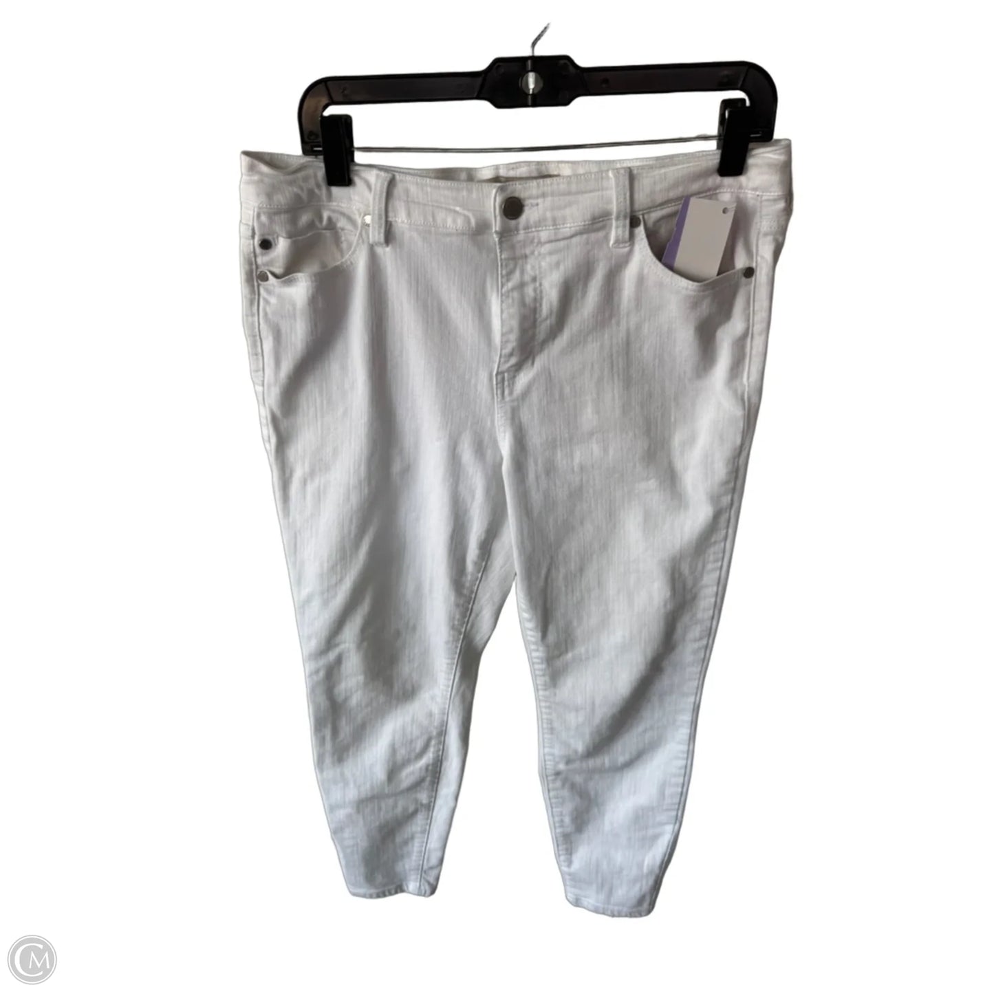 Jeans Skinny By Liverpool In White Denim, Size: 12