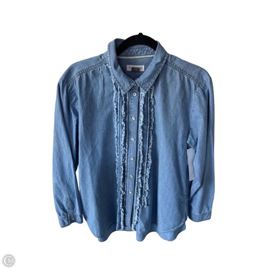 Blouse Long Sleeve By Pilcro In Blue, Size: L