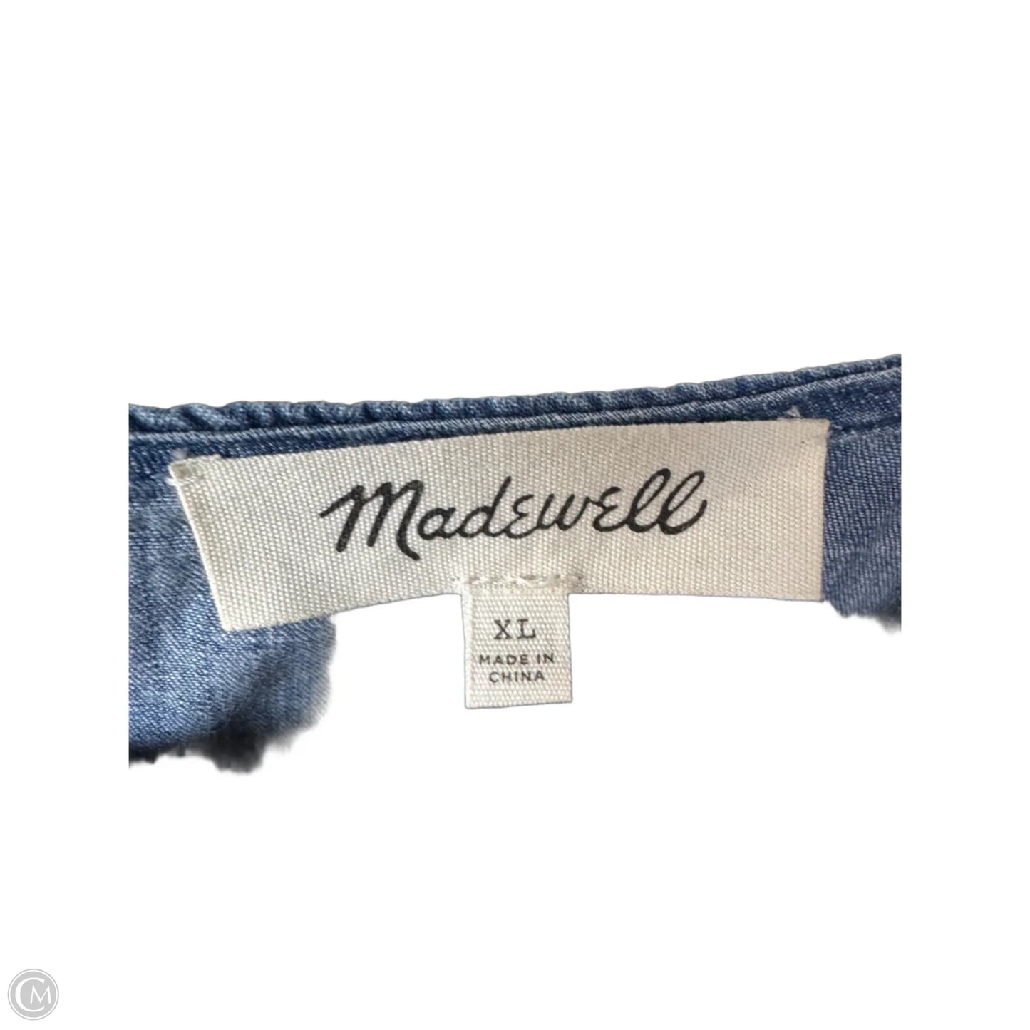 Blouse Long Sleeve By Madewell In Blue Denim, Size: Xl