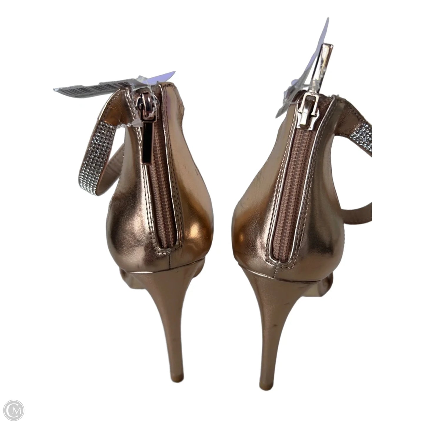Sandals Heels Stiletto By Steve Madden In Gold, Size: 9