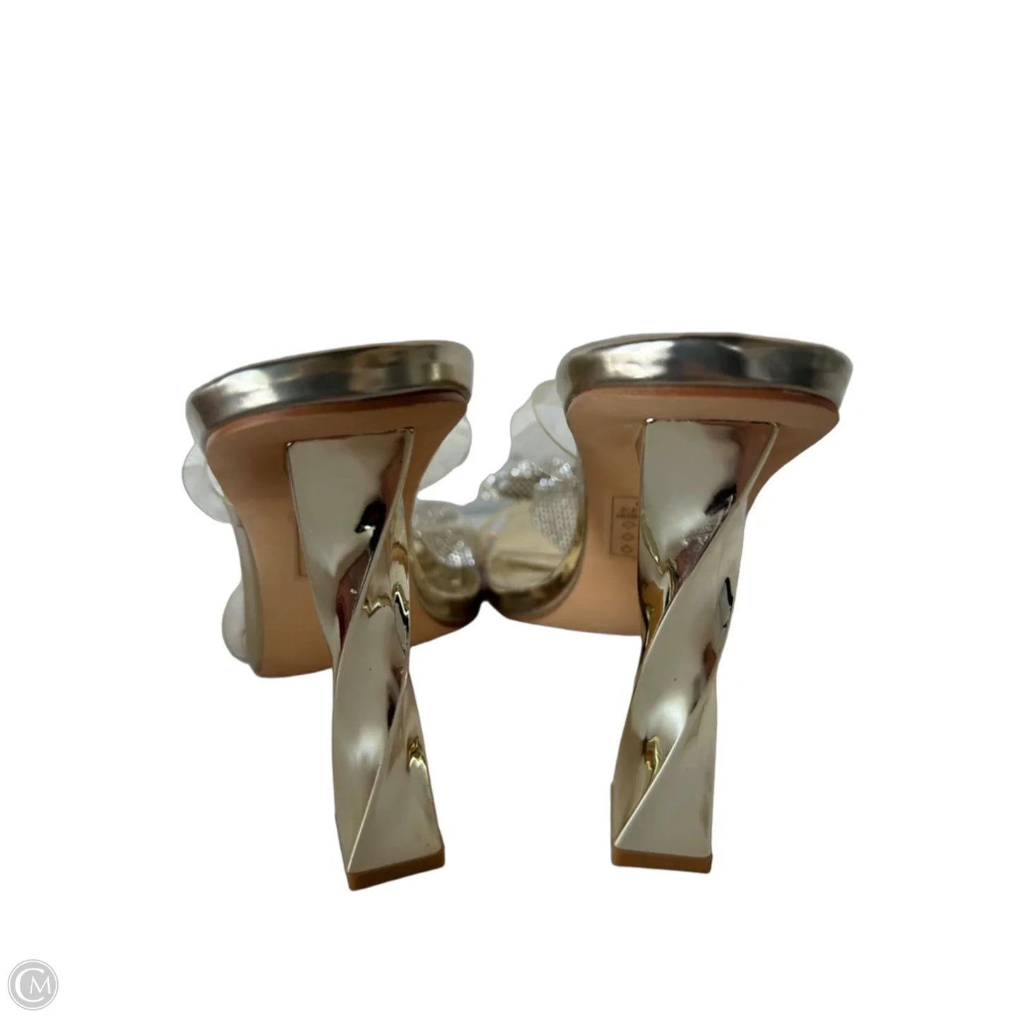 Sandals Heels Kitten By Fashion Nova In Gold, Size: 9