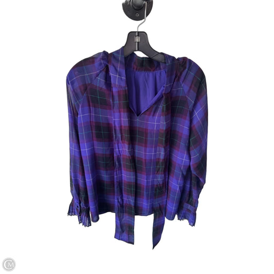 Blouse Long Sleeve By Ann Taylor In Purple & Red, Size: M