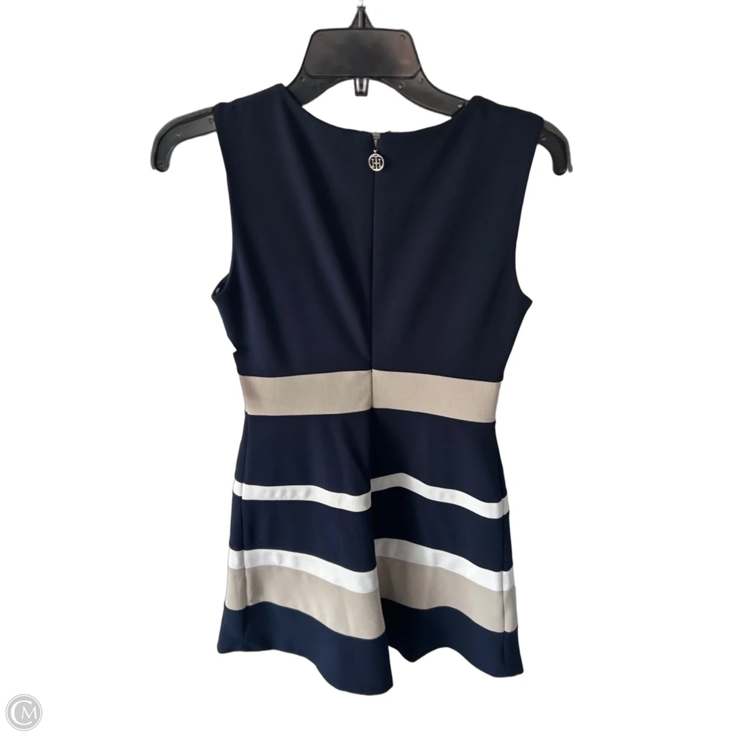Dress Work By Tommy Hilfiger In Blue & Tan, Size: S