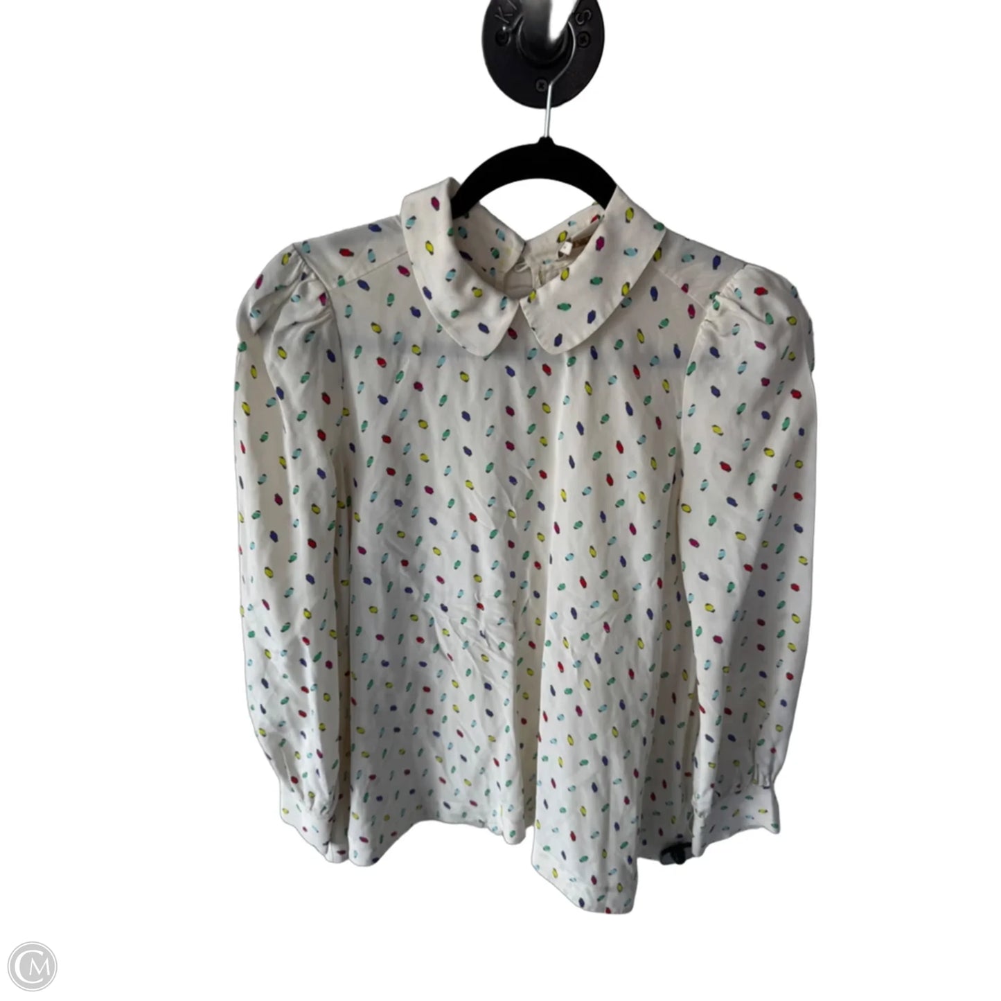 Blouse Designer By Kate Spade In Cream & Red, Size: 4