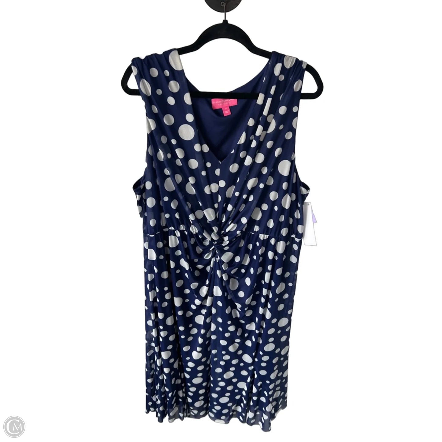 Dress Work By Isaac Mizrahi Live Qvc In Blue & White, Size: 2x