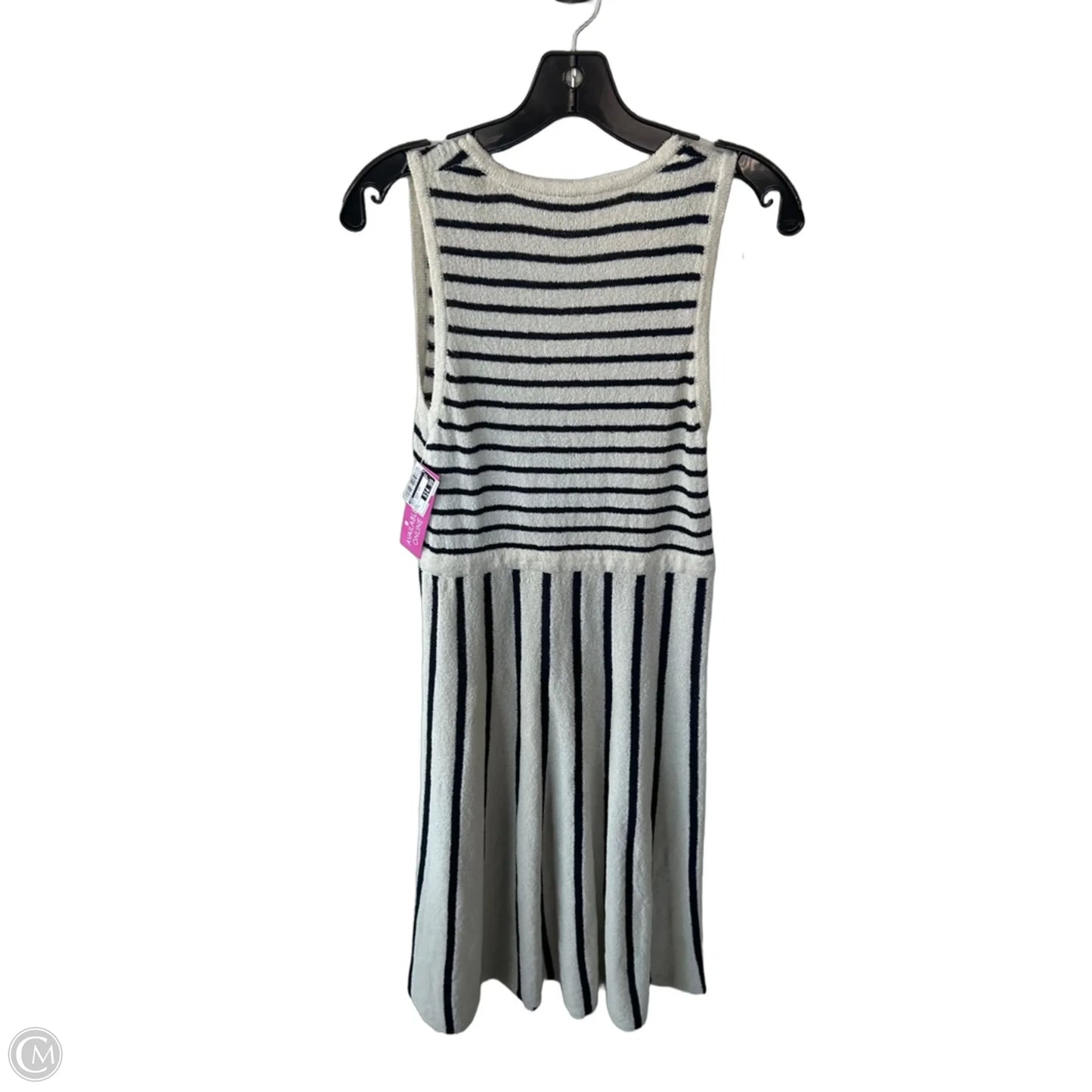 Dress Casual Midi By Zara In Blue & Cream, Size: S