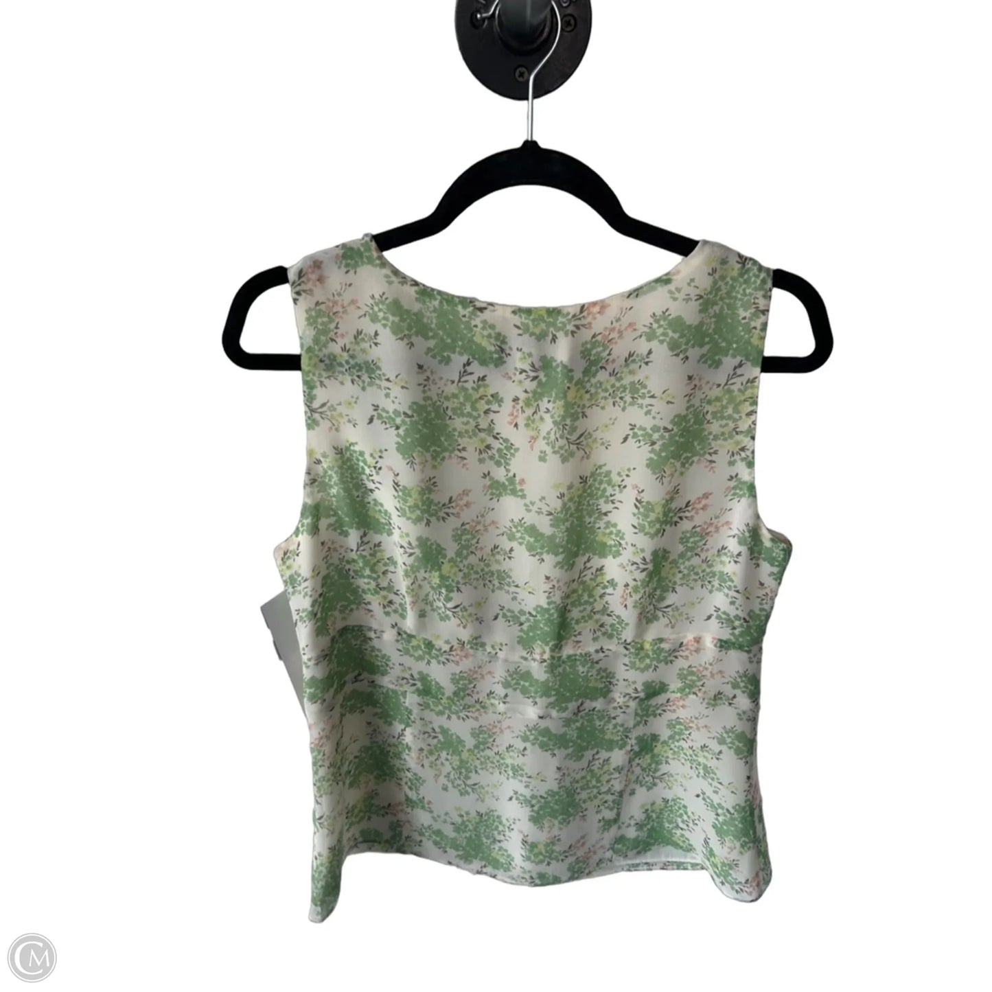Blouse Sleeveless By Ann Taylor In Cream & Green, Size: M
