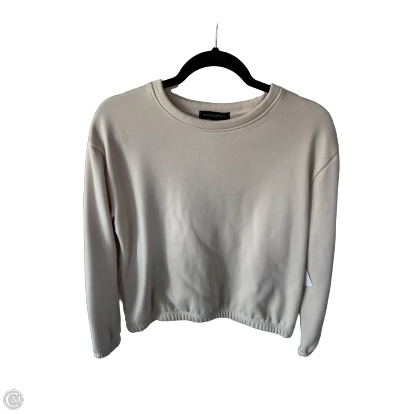 Sweatshirt Crewneck By Banana Republic In Cream, Size: S