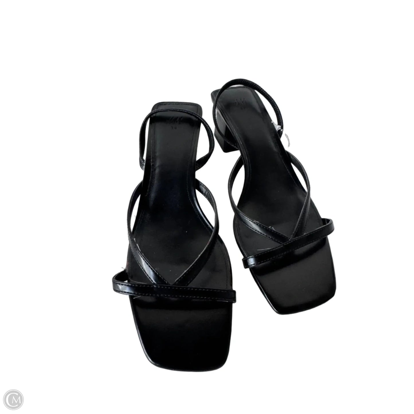 Sandals Heels Block By H&m In Black, Size: 7